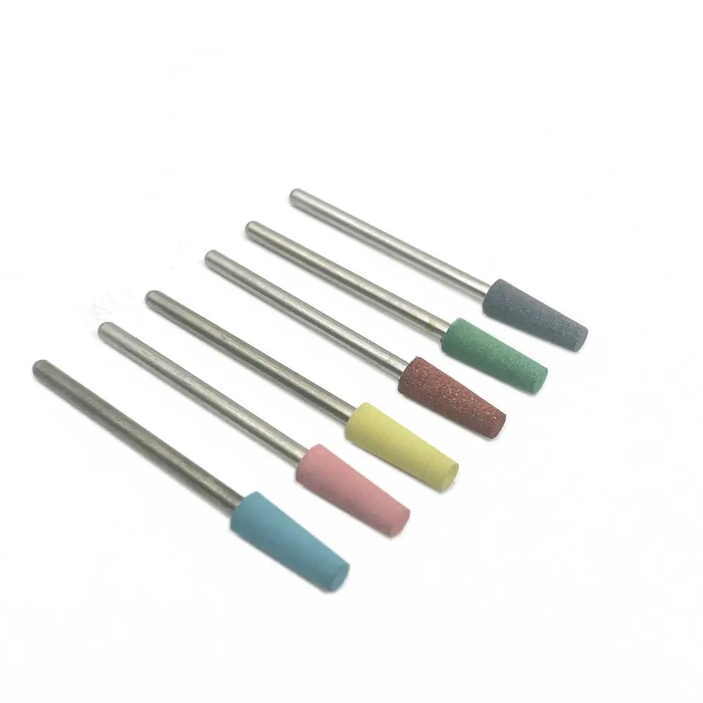 6pcs/10pcs Silicone Rubber Dental Polishing Polisher Grinders Nail Drill Bits for Electric Manicure 2.35mm Shank