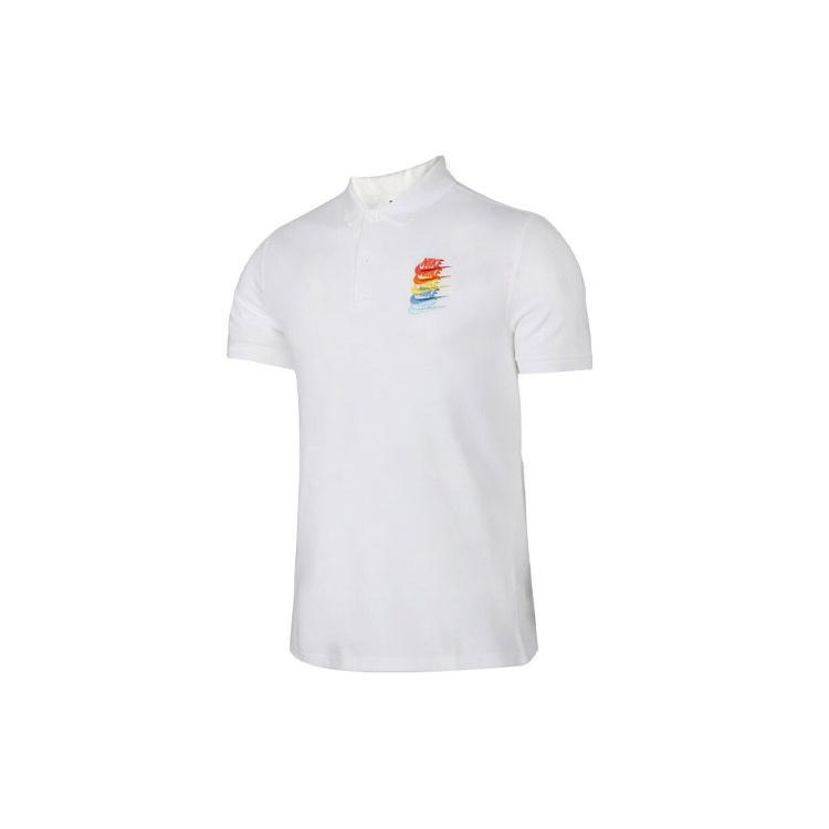Nike Sportswear Rainbow Gradient Polo Shirt White Men s CI9595-100 XL
