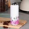 Thermosbecher Dosen Thermosflasche für Heiße Kalte Getränke Blumen 0,5L