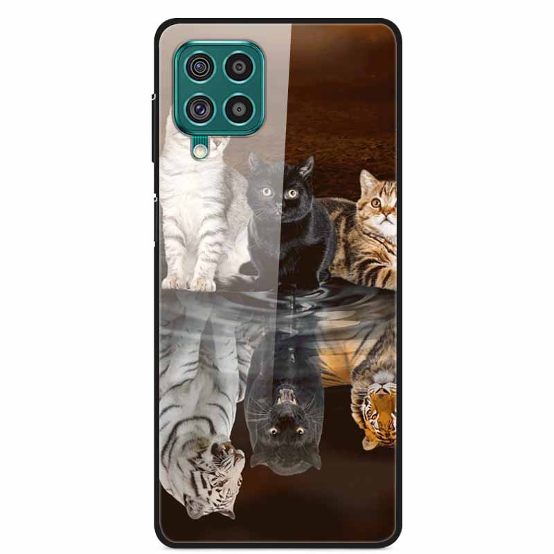 For Samsung M32 Case Tempered Glass Hard Back Cover Case For Samsung Galaxy A12 A22 M32 Phone Case Cover M 32 A 22 Funda Coque
