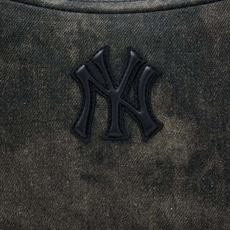 MLB Denim Shoulder Bag Unisex Charcoal Gray/Hemp Sandy Brown Casual