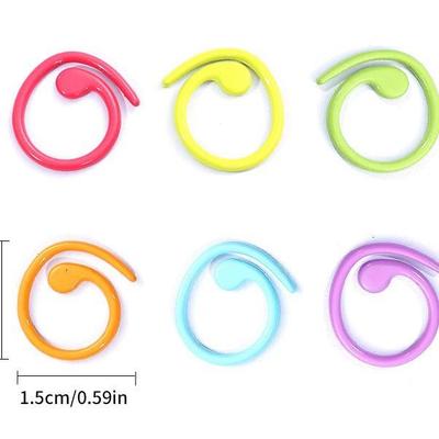 Metal Spiral Stitch Markers for Knitting - Colored Weaving Positioning Buckles