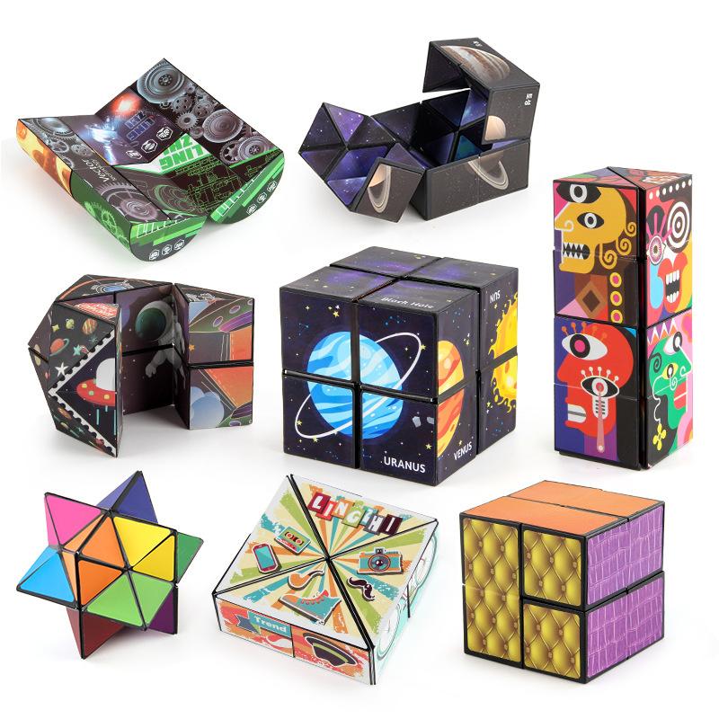 Export Variety Magnetic Rubik'S Cube 3D Stereo Variety Infinite Rubik'S Cube Starry Sky Decompression 2-In-1 Rubik'S Cube Toy