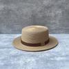 25 Retro Flat-Top Straw Hats For Children'S Summer Vacation Seaside Beach Sunshade Top Hats Show Small Face