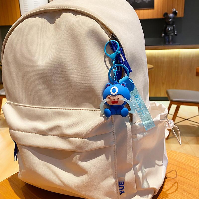 Adorable Cartoon Silicone Keychain Cute Tearful Doll Keyring For Bags And Gifts