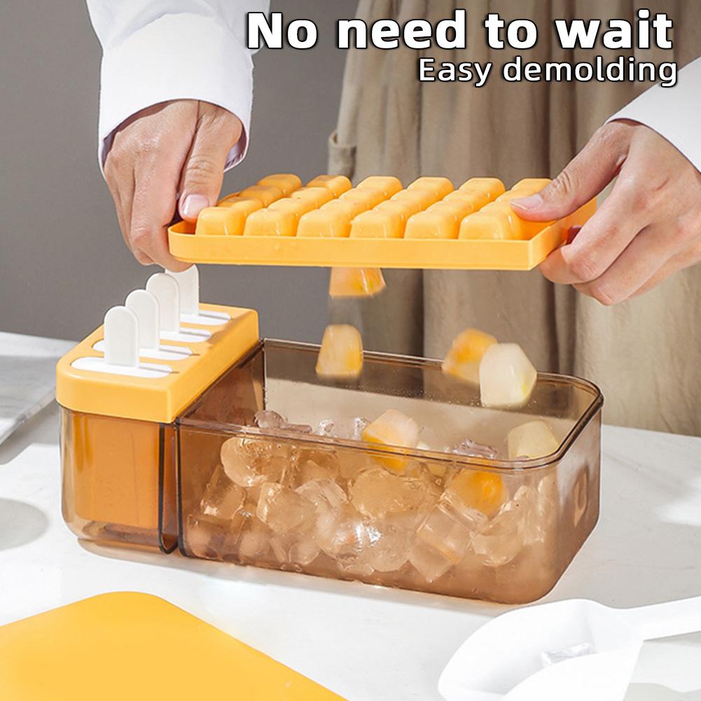 2 Layer Ice Trays Tool Quick Release Ice Making Mold For Home Kitchen