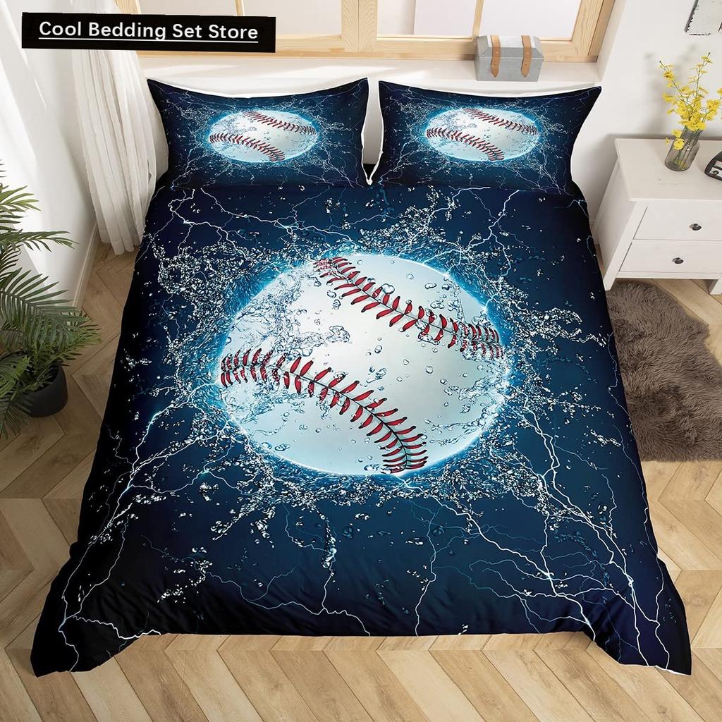 Comforter Baseball Game King Queen Ball Sports Theme Bedding Set Athlete Competitive Polyester Comforter