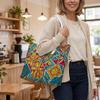 Colorful Geometric Pattern Tote Bag Fashion Casual Daily Large Capacity Shoulder Handbag For Women
