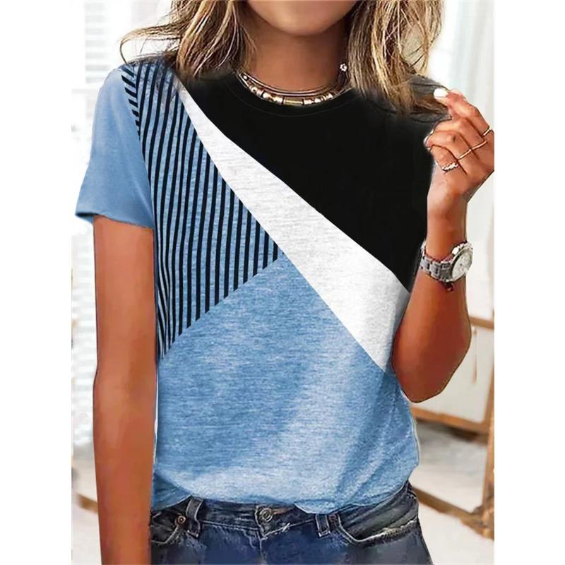 BITCED Kadın Moda Günlük Kısa Kollu O Yaka Bluz ve Gömlekler