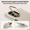 Magnetic Metal Ring Bracket Phone Case for Samsung Galaxy Z Fold 6 5G with Lens Stand Skin Feel Leather Hinge Protective Cover