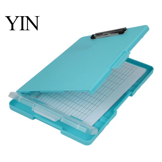 Letter Size Paper Holder for Office Plastic Clipboard with Storage And Pen Holder, Slimcase Lightweight Briefcase File Organizer Folder, Durable