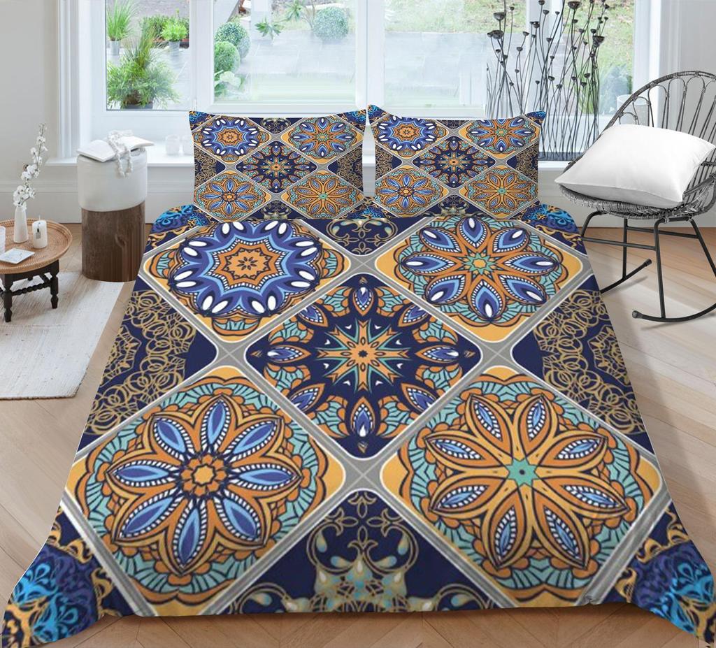 Bohemian Style Duvet Cover Set Boho Bedding Cover Pillowcase Boho Home Bed Clothes Man Quilt Cover King Size Bed Clothes