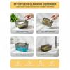 Square Black 2 In 1 Press Soap Dispenser With Sponge Holder Leakproof Liquid Pump for Kitchen Dish Washing Tasks