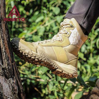 Stivaletti militari da uomo, con piattaforma invernale, stivali tattici da uomo, in pelle, di lusso, antiscivolo, da montagna, da trekking, per uomo