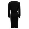 Women's Fashion Color Round Neck Waist Long Sleeve Slit Bag Hip Dress