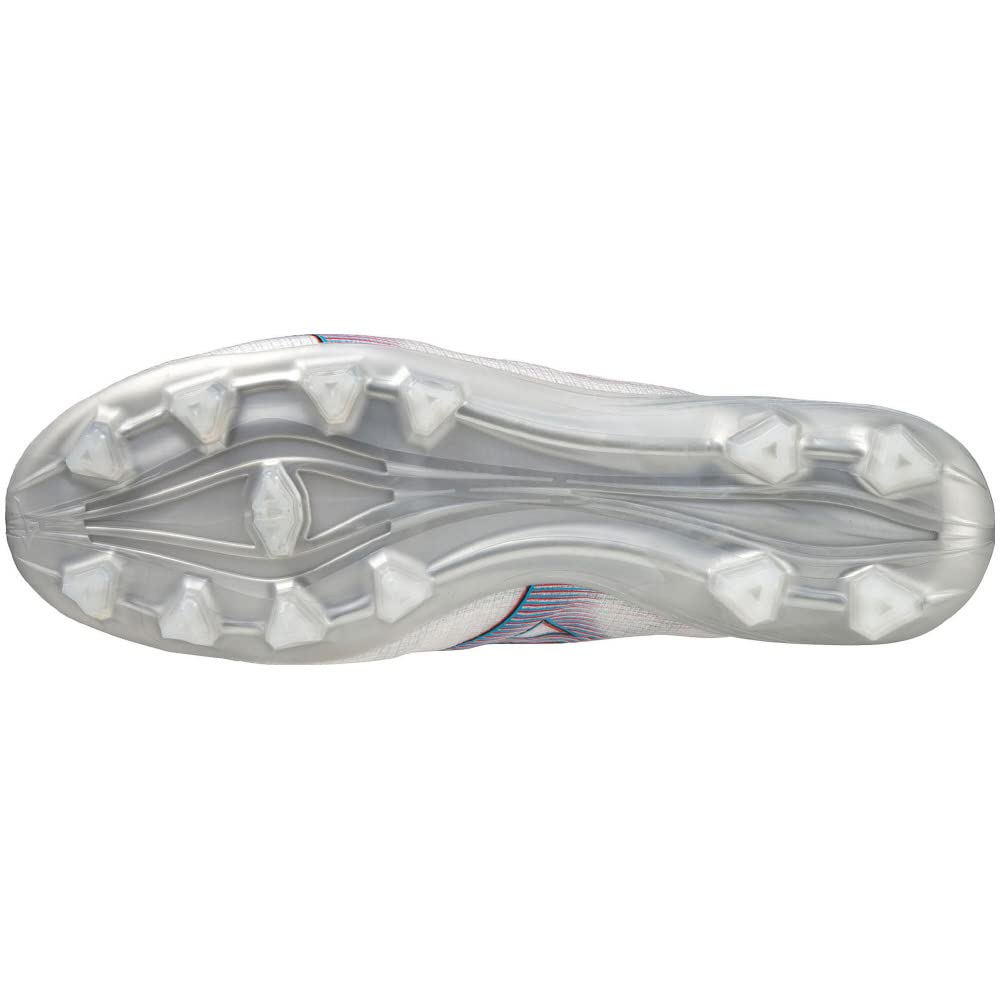 Mizuno Alpha PRO Soccer Size Perfect for Club Activities Cleats, Wide, Lightweight, White/Ignition Red/Blue, 26.0 cm, 2E,