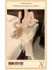 2026 Women's Cloud Cotton Spaghetti Strap Nightgown with Chest Pads, Sweet Long Dress for Home or Outdoors