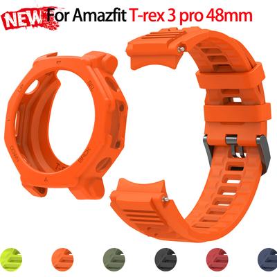 Silicone Band + Case for Huami Amazfit T-REX 3 Pro Smartwatch Strap Watchband For Amazfit T-rex3 Pro Bracelet Wristband Cover