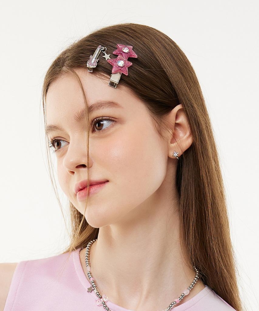 Vvv Glitter Star Cubic Clip Hairpin