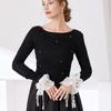 Ruffle Faux Collar Cuffs Sleeves Collar Insert Outfit Enhancer for Office Women Various Occasion Clothing Accessory