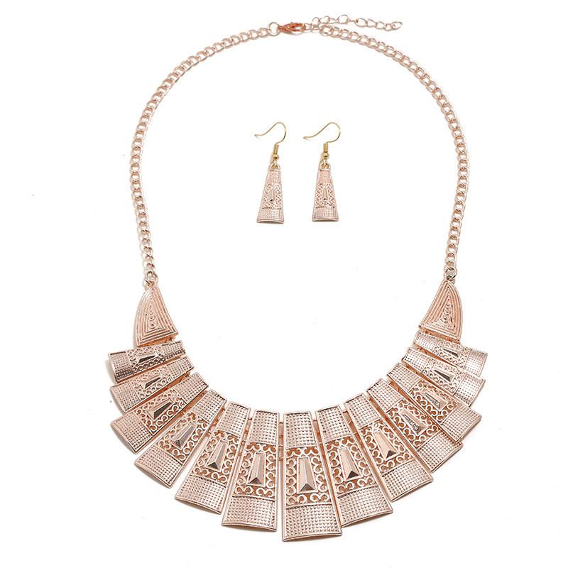 Vintage Artistic Alloy Necklace And Earring Set Casual Wear Accessories Clothing