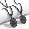 Stainless Steel Saint Benedict Medal Pendant Necklace