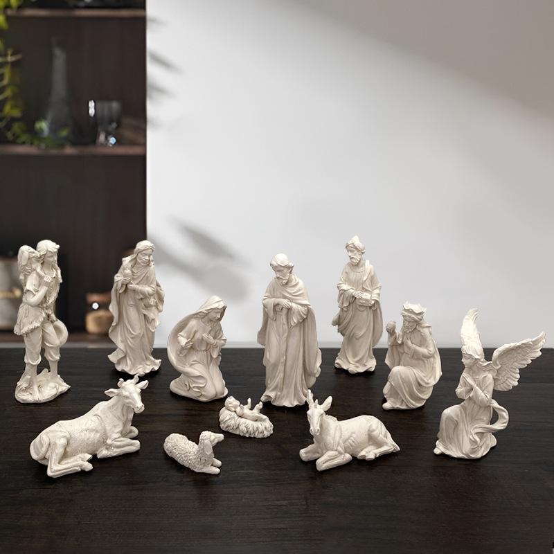 Simulated Human Figure Sculpture Christ Catholicism Shepherd Angel Resin Handicrafts Jesus Home Decoration Ornaments