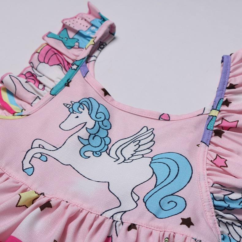 Bebeluși Fete Star Unicorn Rochie Prințesă Petrecere Aniversare Costum Casual Haine