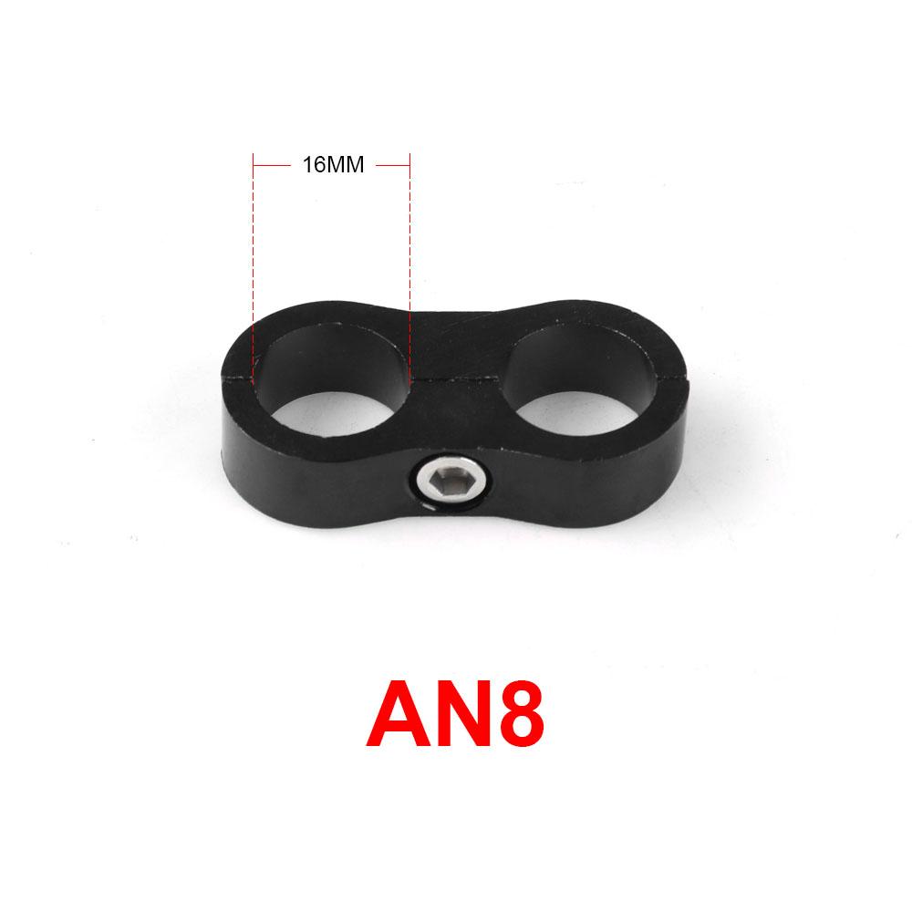 

AN4 AN6 AN8 AN10 AN12 Обплетений гумовий шланговий хомут, анодований алюмінієвий роздільник, роздільник, комплект затискачів, чорно-синій AN8 чорний