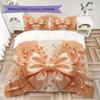 Luxury Ribbon Bow Pattern Bedding Uilt Set Uilt Cover Pillowcase Home Decoration Birthday Gift (1 * Duvet Cover + 2 * Pillowcase Without Core)