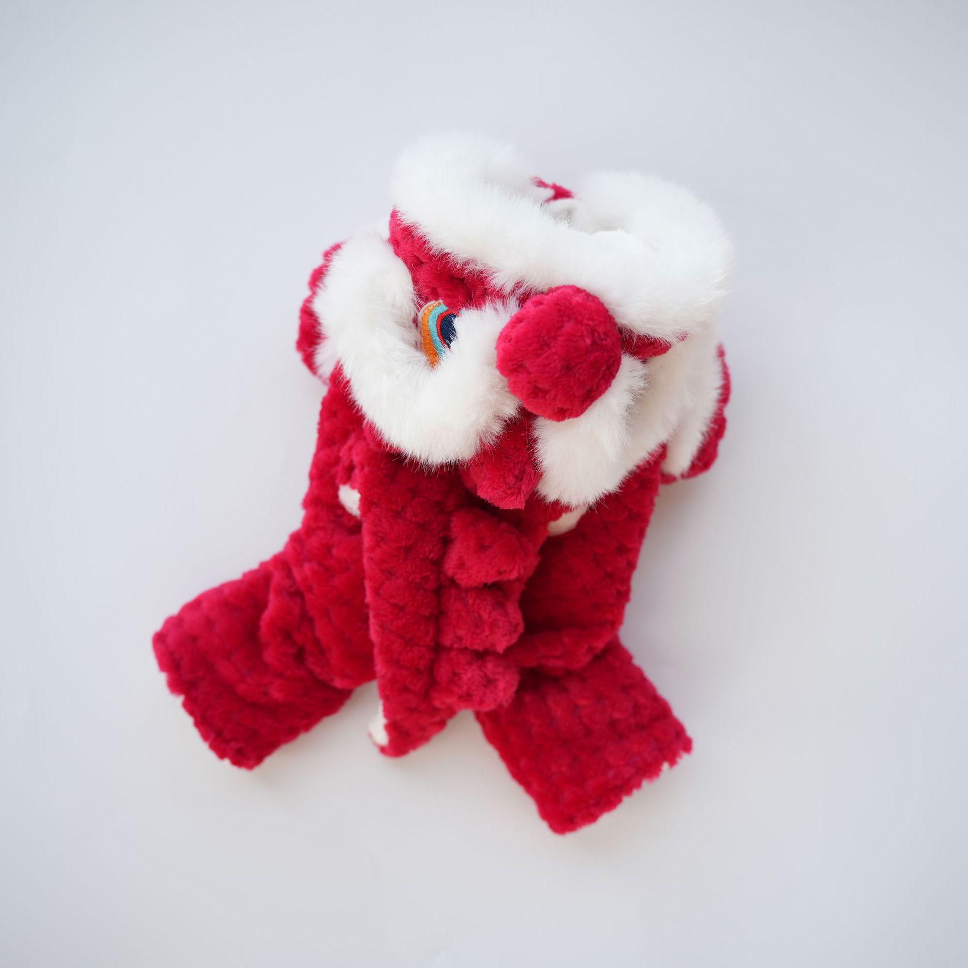 

Домашние собаки Мягкие четвероногие одежда Праздничные плюшевые мишки Новогодние праздники Теплая одежда Костюмы для танца льва Переодевание S