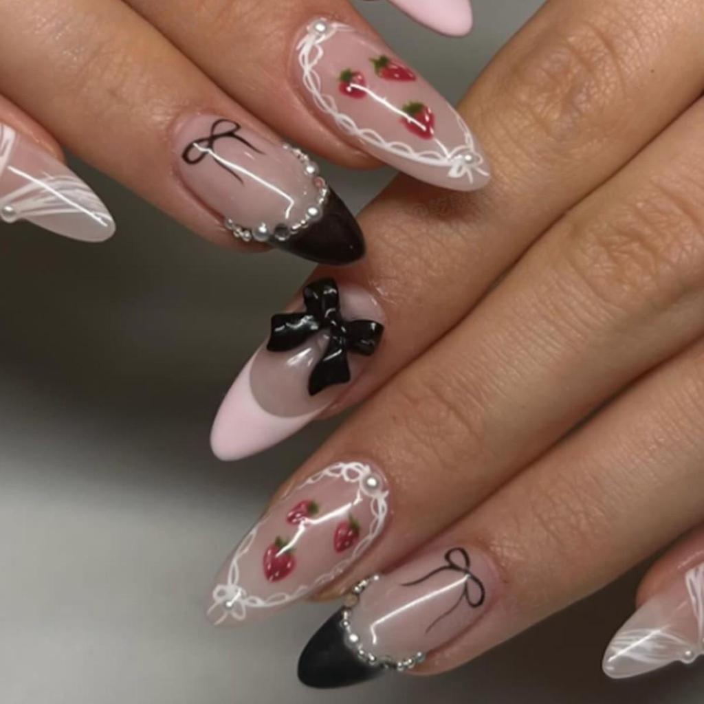 High-End French Almond Press-On Nails - Medium-Long, Stylish & Elegant