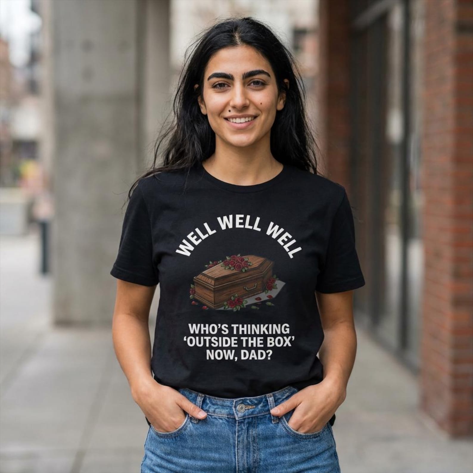 Well Well Well Who s Thinking Outside The Box Now Dad T-Shirt; Funny Sarcastic Father Tee; Trendy Humor Quote Shirt L