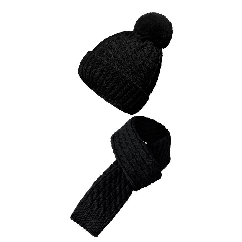 European Winter Knit Wool Hat, Scarf & Gloves Set
