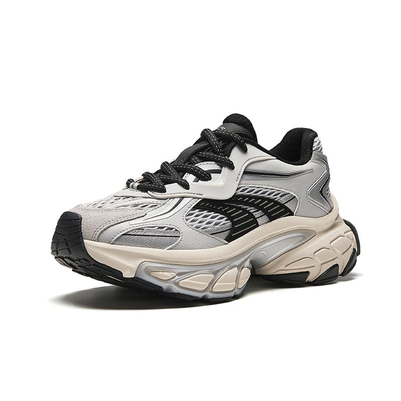 Anta Shock Absorbers Slip Resistant Abrasion Resistant Low top Chunky Sneakers Men's Gray Silver Sneakers 912418880-1