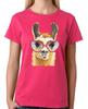 Llama Wearing Glasses Ladies T-Shirt