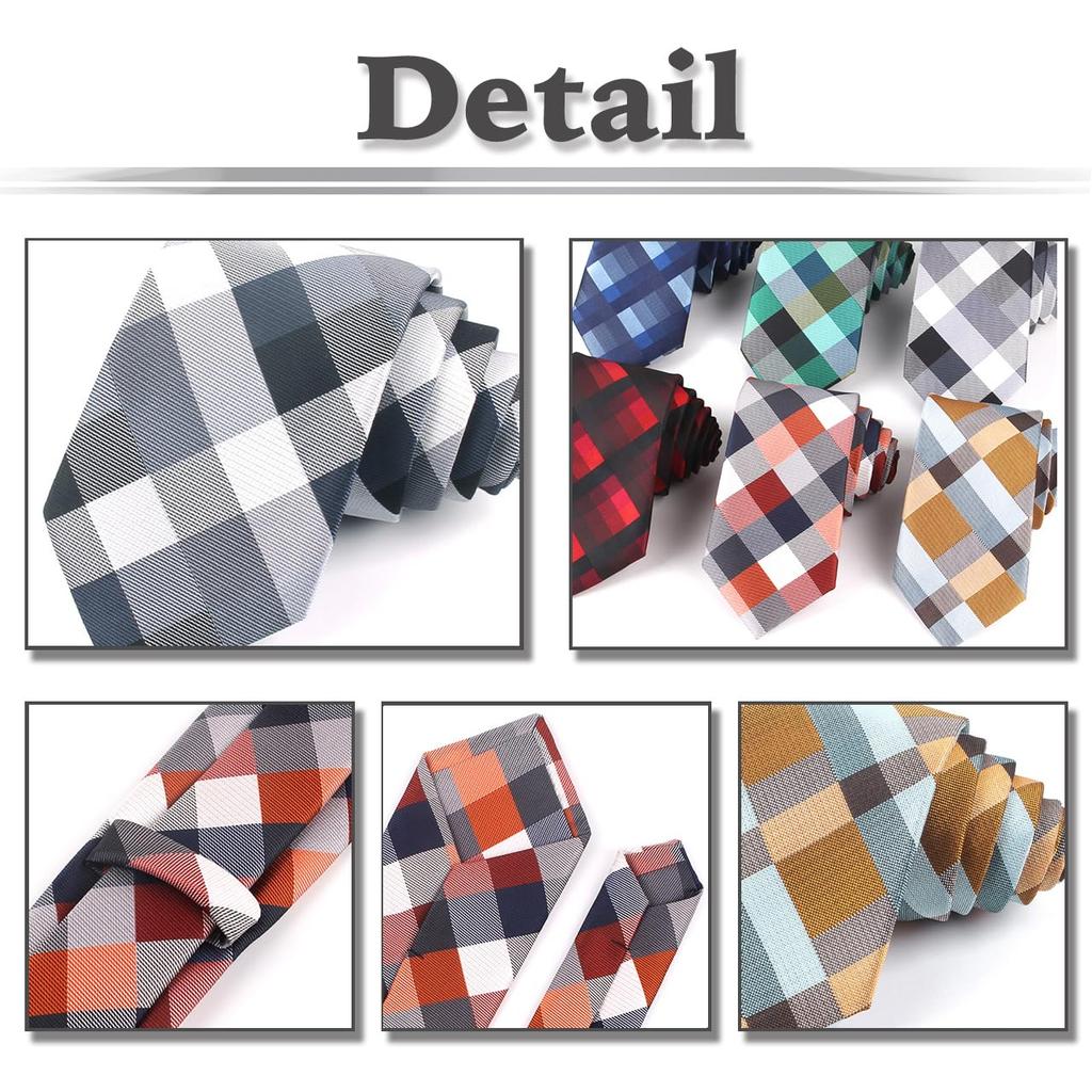 [White Fang] Kariertes Polyester-Krawatte, Business-Casual, Stilvoll, Herren NC040 (Grün)