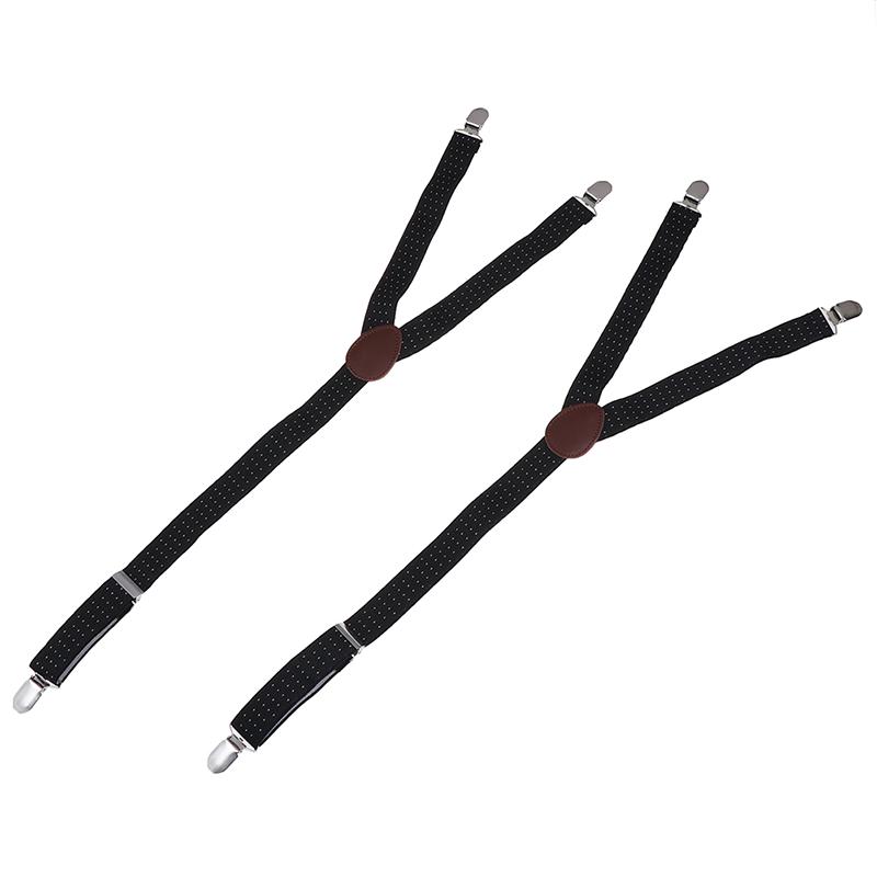 1Pair Mens Shirt Stays Garters Military Holder Non-Slip Clamps Leg Suspenders