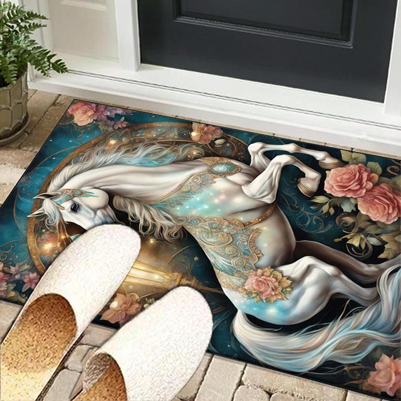 Ethereal Horse Fantasy Office Rug Chair Mat, Entryway Carpet, Suitable for Front Door, Bedroom, Living Room, Desk, Holiday Gift