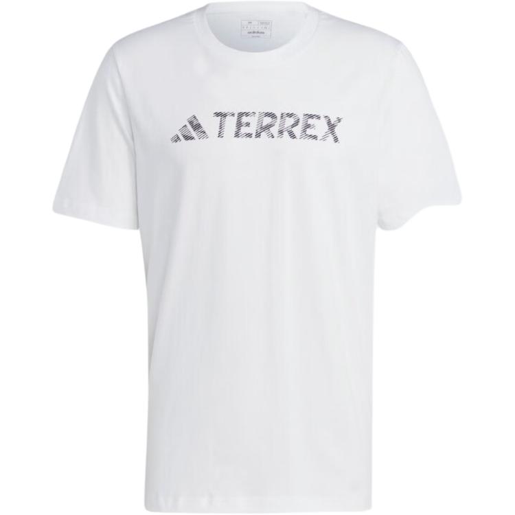 Adidas Logo Print Pullover Crew Neck Short Sleeve T-Shirt Men T-Shirts White HZ1400