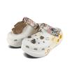 Crocs Crush Clog EVA Lemon Decorative Buckle Hand Painted Graffiti Casual Fashion Versatile Hole Shoes Unisex White