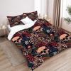 Skull Flower Pattern 3D Print Duvet Cover Halloween Gothic Style Bedding Set Pillowcase Polyester Soft Comfortable Quilt cover