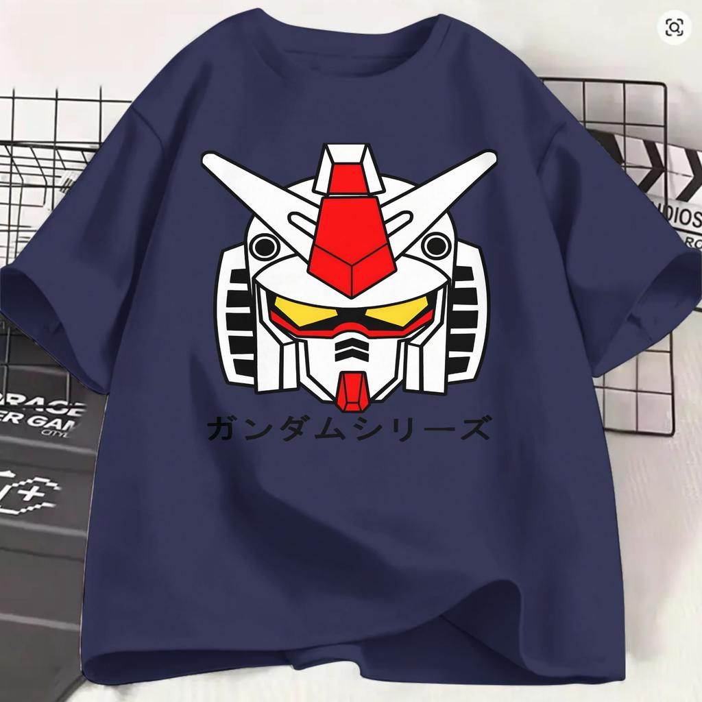 Gundam T Shirt Summer Logo Cotton TShirts For Unisex Trending Casual Tshirt Short Sleeve Y2k Casual Tees