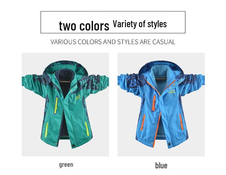 Boys' 3-in-1 Detachable Jacket: Spring, Autumn & Winter Velvet-Enhanced Trendy Outerwear for Kids