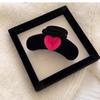 Korean Black Velvet Heart Hair Claw Clip For Women Girls Vintage Pink Love Hair Claws Girls Barrettes Hairpins Hair Accessories