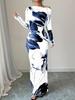 Off-Shoulder Maxi Dress with Asymmetric Neckline and Floral Print, Available In Multiple Colors