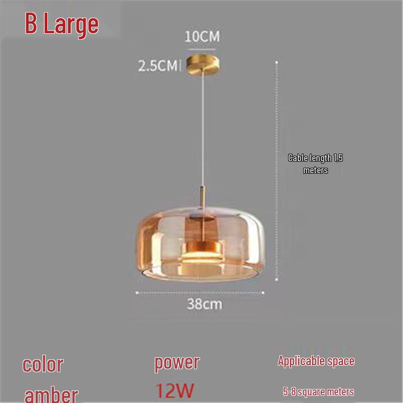 Modern Italian Glass Pendant Light - Nordic Style for Bar, Study, Bedroom