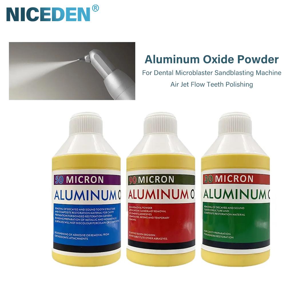 Dentales Aluminiumoxidpulver 90 50 30um Mikron Aluminiumpulver für Mikrostrahlgerät Sandstrahlmaschine Sandstrahler Zahnmedizinisches Werkzeug