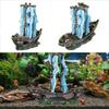 Aquarium Resin Pirate Ship Decoration – Sunken Sailboat & Hiding Spot