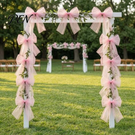 Chic Mesh Bows for Home Atmosphere Tulle Bow Christmas Tree Decoration, Pre-tied Gauze Sturdy Ribbon Wreath Decor Xmas Tree, Wreath, Garland, Cabinet,